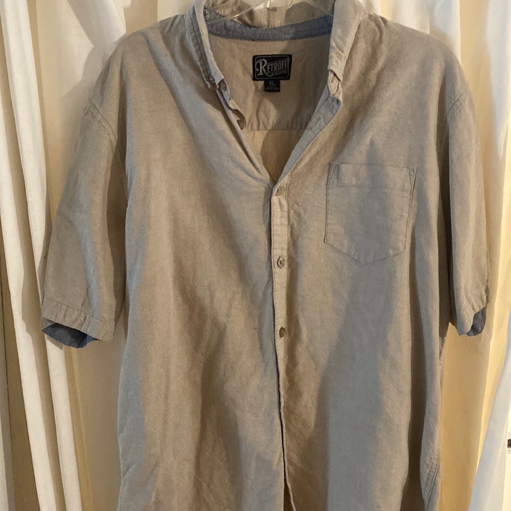 Tan Retrofit casual button down